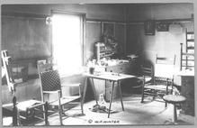 SA0499c - Shows the work area of the chair shop. Associated with the South Family. Identified on the back., Winterthur Shaker Photograph and Post Card Collection 1851 to 1921c